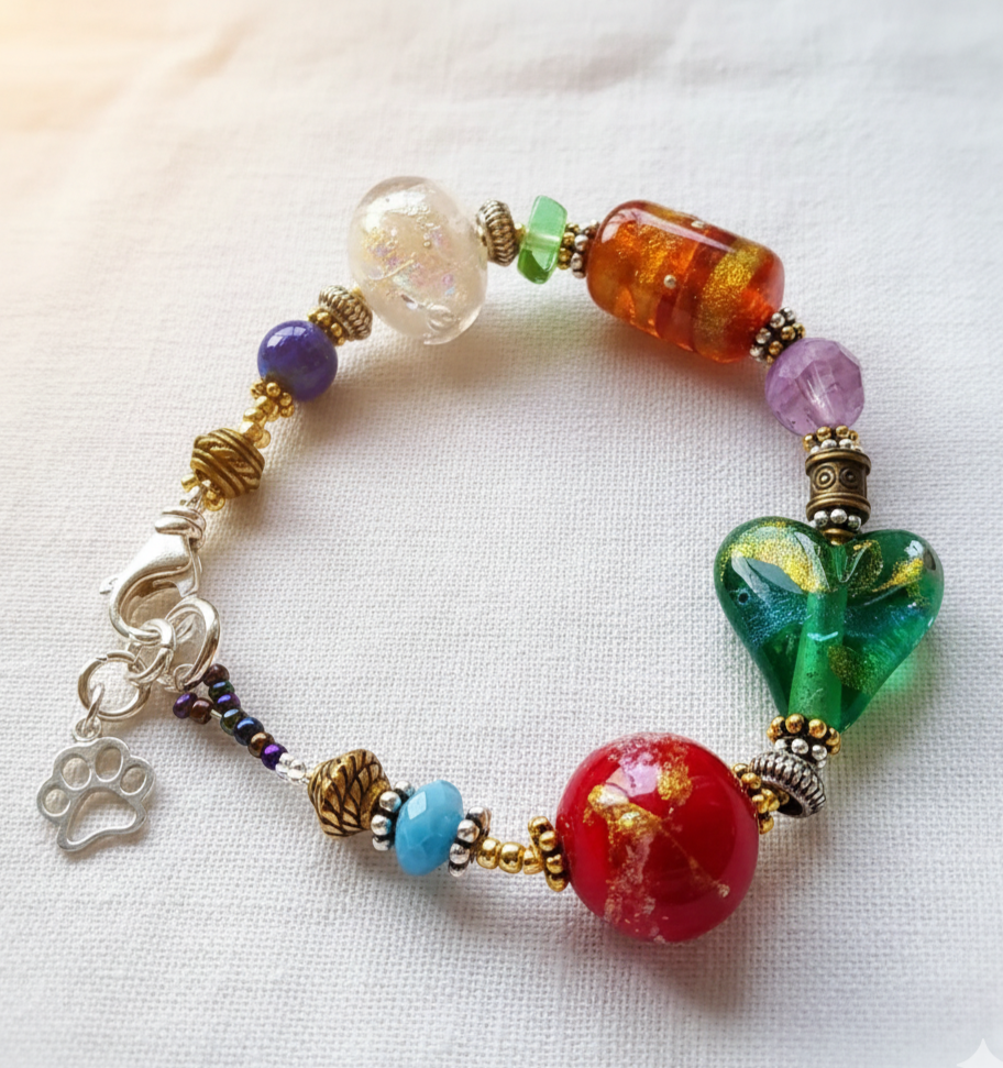 The Family Jewels: Hand-Blown Glass Multi-Memorial Bracelet