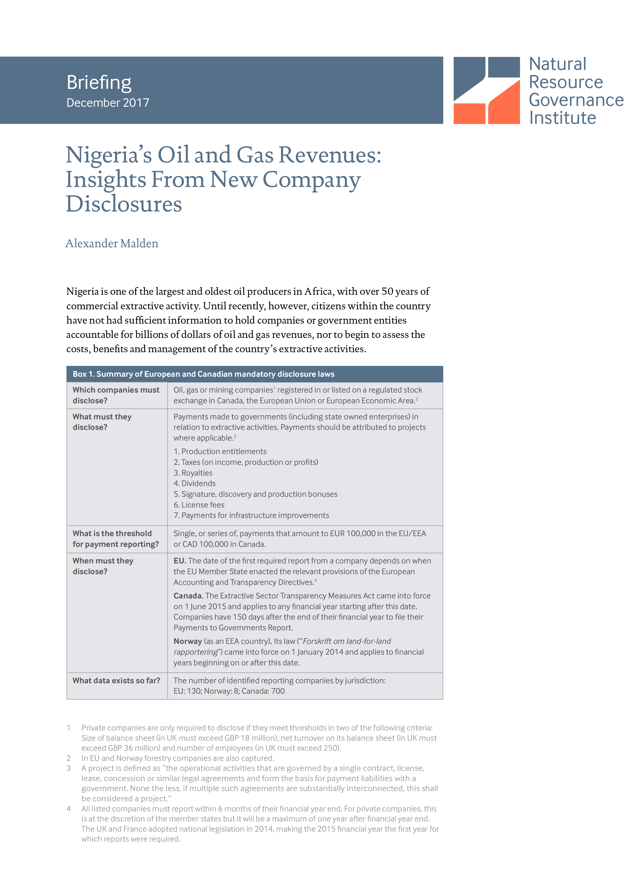 Nigeria’s Oil and Gas Revenues: Insights from New Company Disclosures