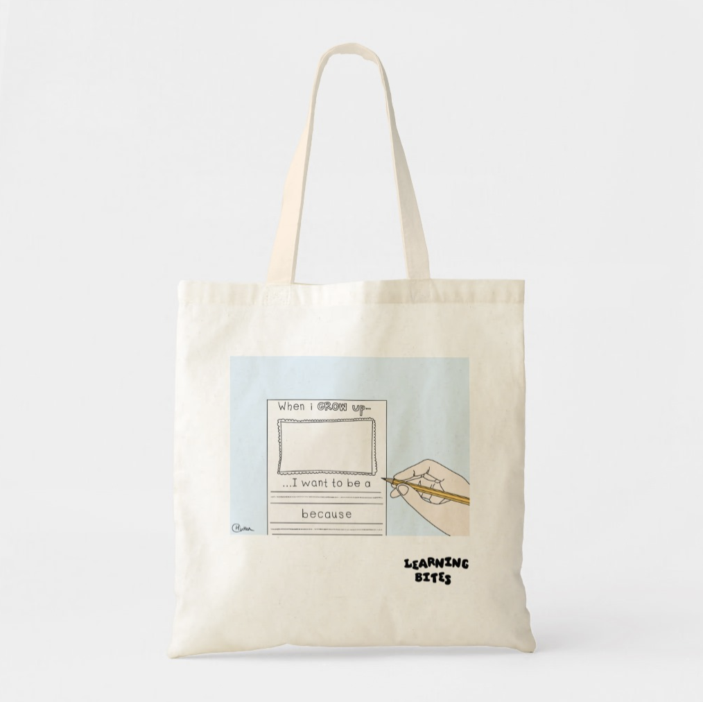 "When i grow up" canvas tote