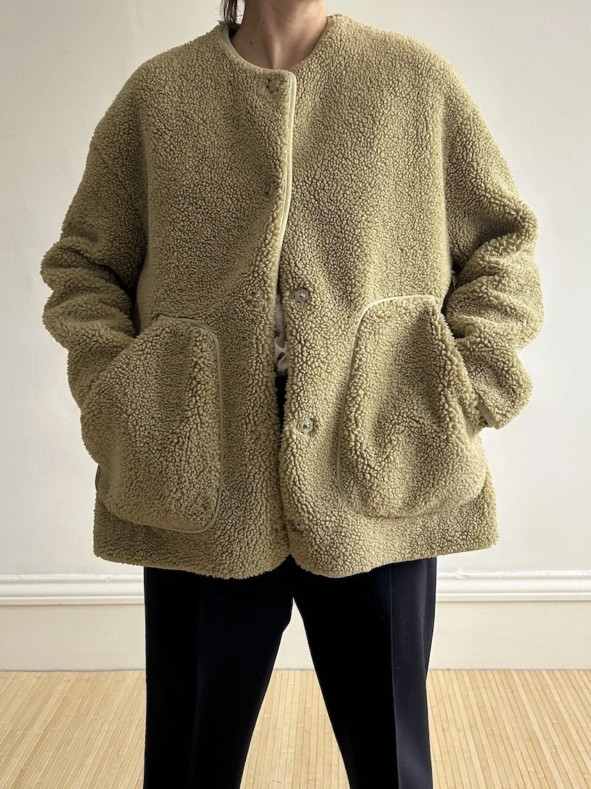 Zara Pistachio Green Teddy Jacket Size M