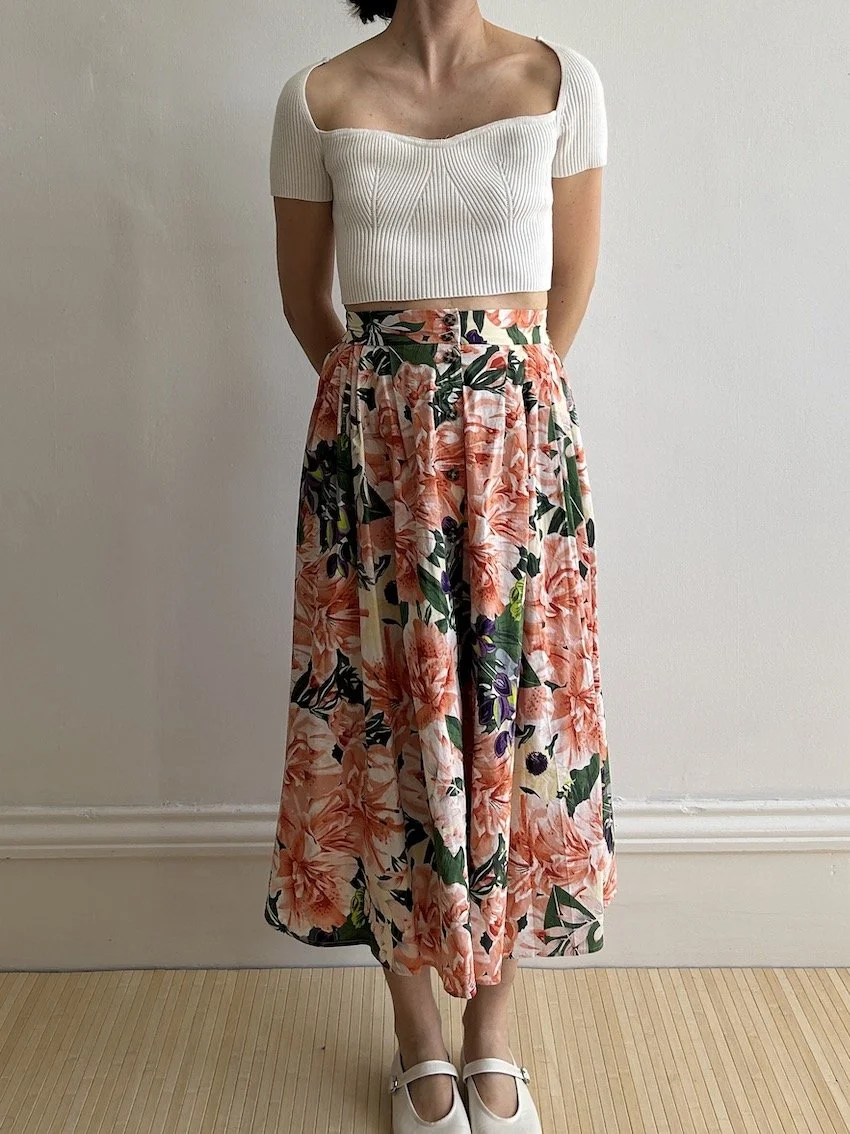 H&M Floral Midi Skirt Size 8