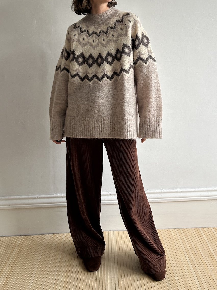 Per Una Brown Wide Leg Corduroy Trousers Size 14