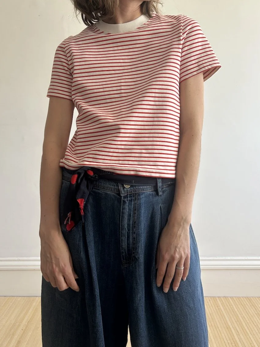 Cos Thick Red Stripe T-Shirt Size S