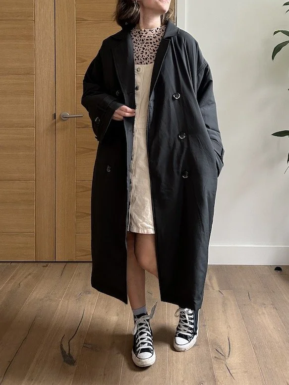 Moshi Moshi Mind Black Padded Trench Coat Size M