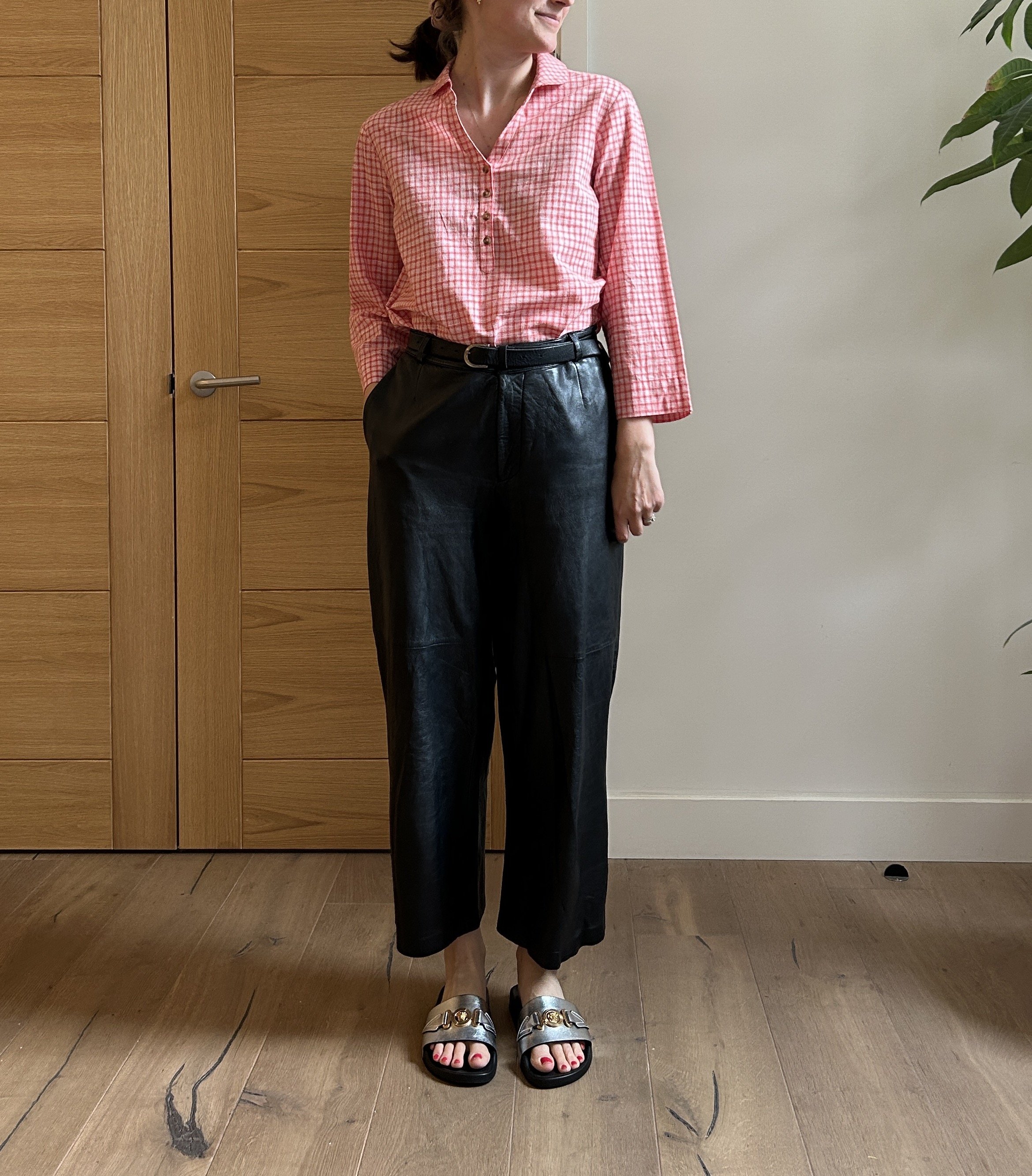 Msch Copenhagen Black Leather Trousers Size 10