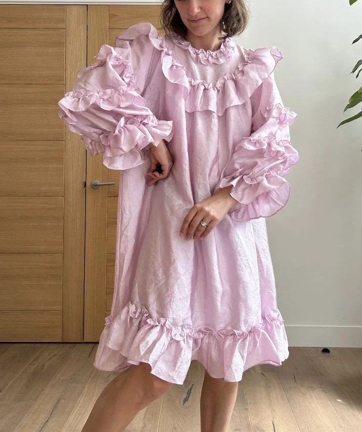 Stella Nova Pink Shimmer Ruffle Mini Dress Size 10