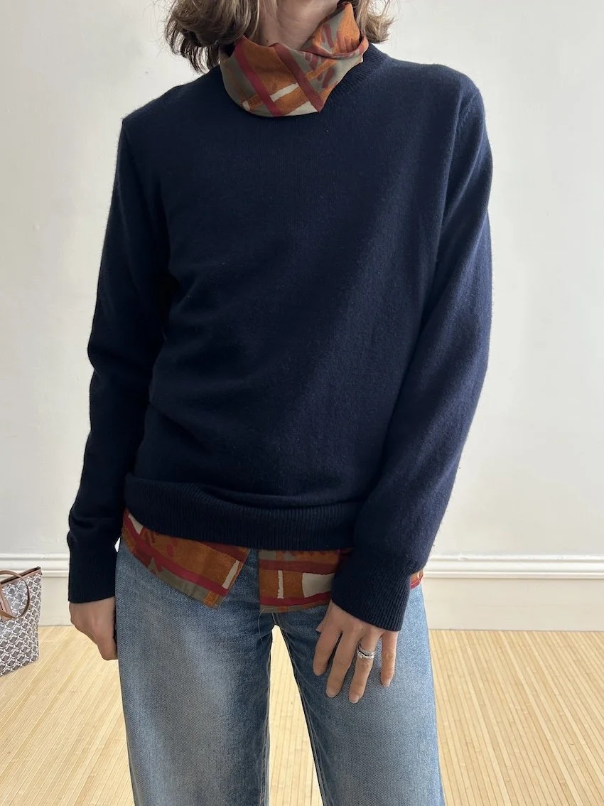 A Days March Navy 100% Cashmere Jumper Mens Size S