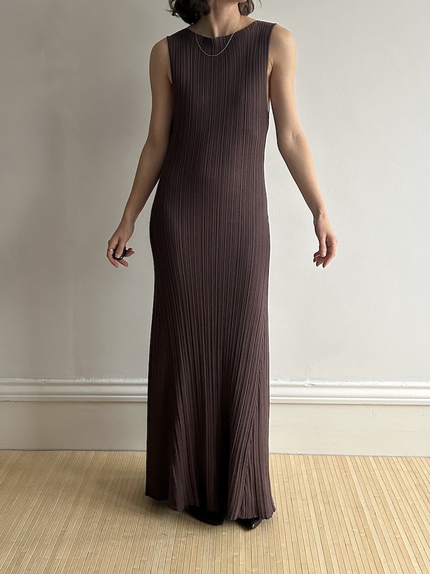 Dissh Brown Heavy Knit Maxi Dress Size L  Stae Store