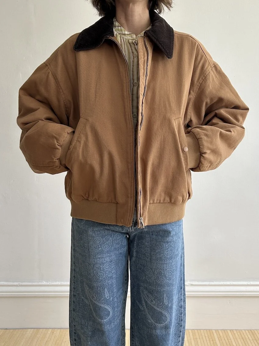 Monki Padded Brown Oversized Jacket Size M