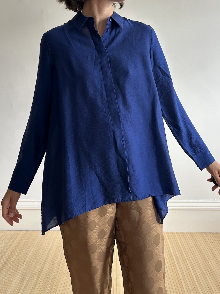Cos Petrol Blue A-line Shirt Size S