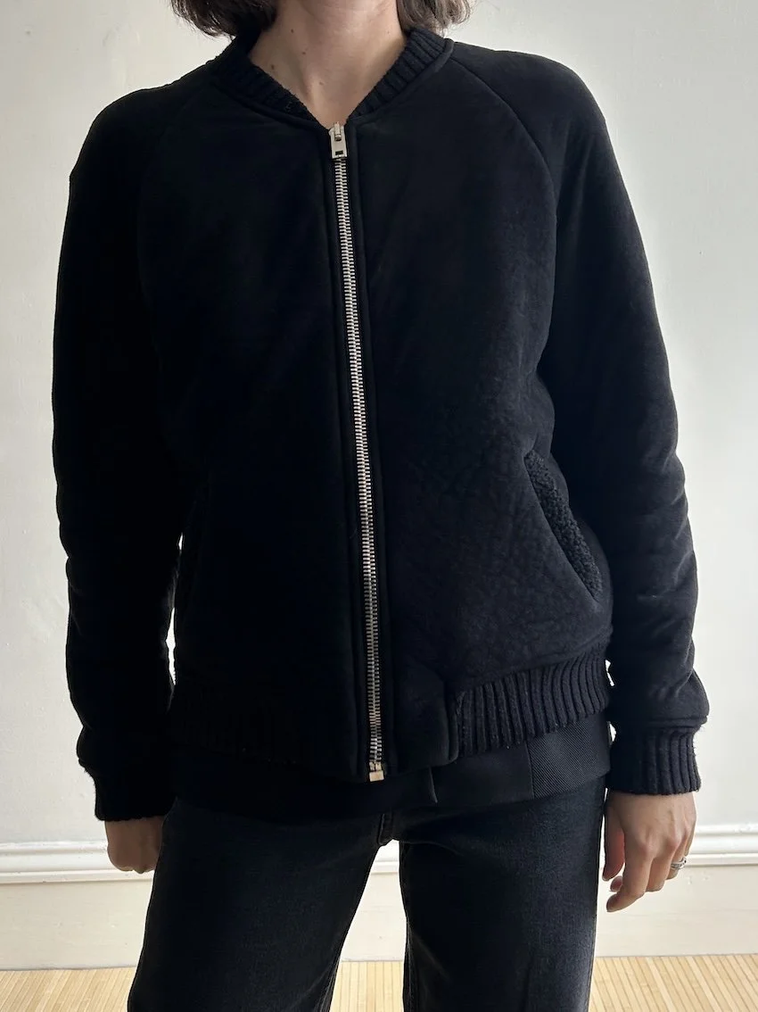 IRO Black Thick Bomber Jacket Size S