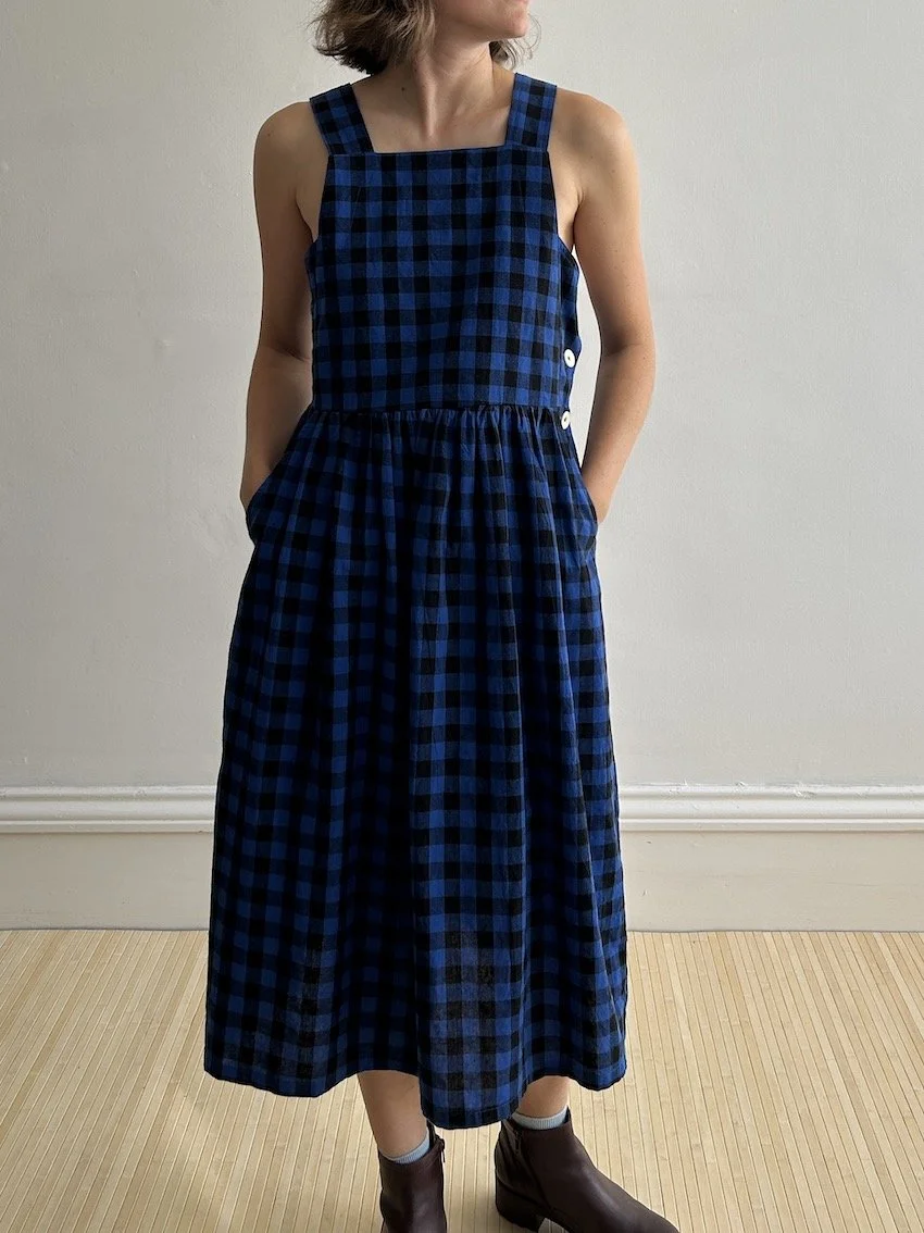 Sideline Blue & Black Gingham Dress Size S