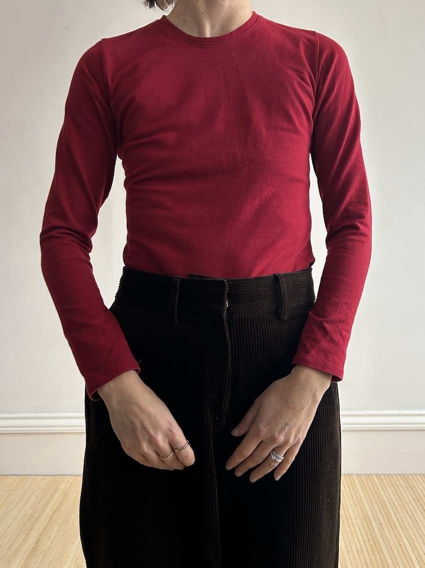 Manners London Red Thick Cotton Jersey T-Shirt Size M