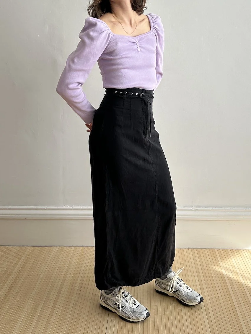 & Other Stories Charcoal Side Split Skirt Size 8