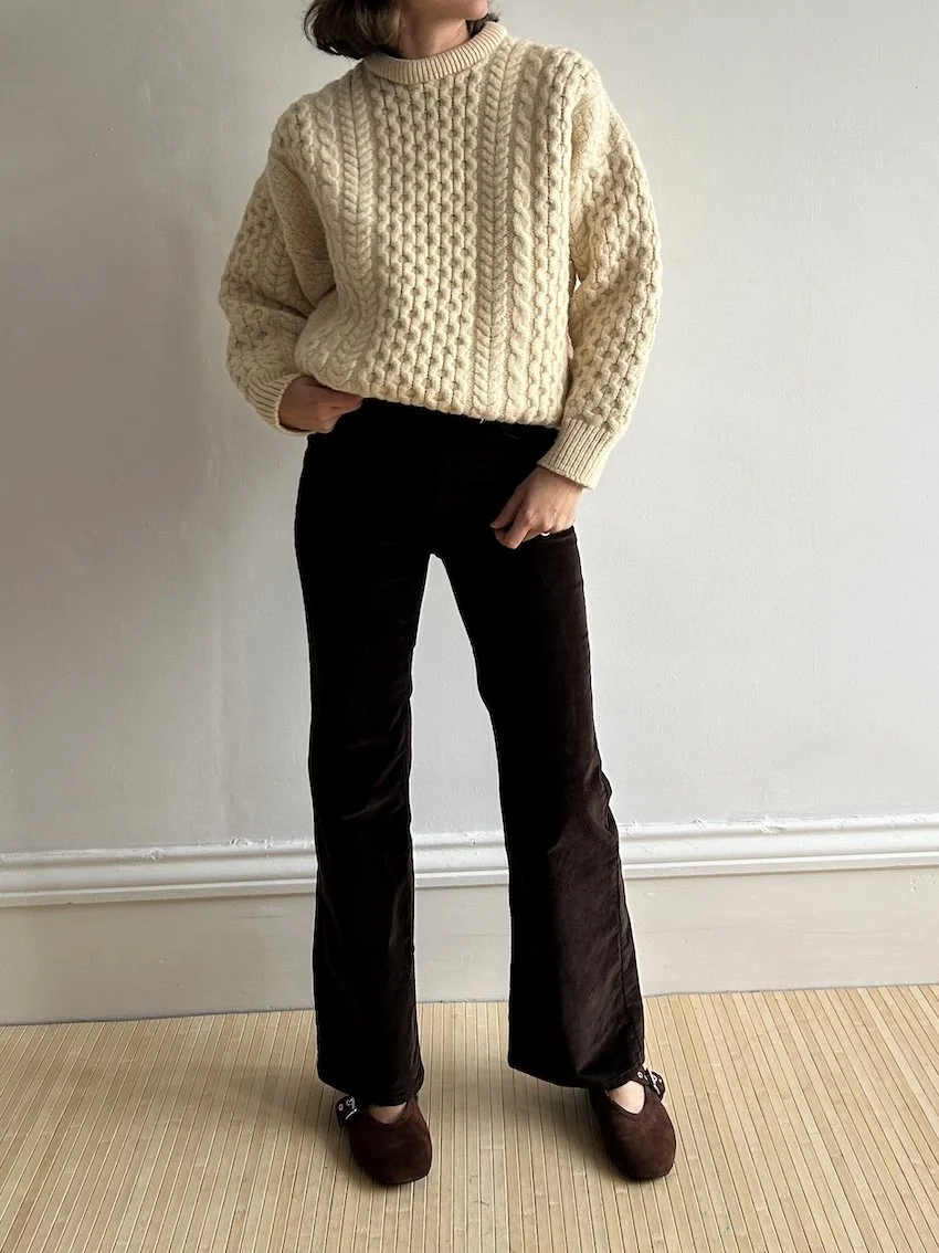 & Other Stories Brown Needle Cord Bootleg Trousers Size 8