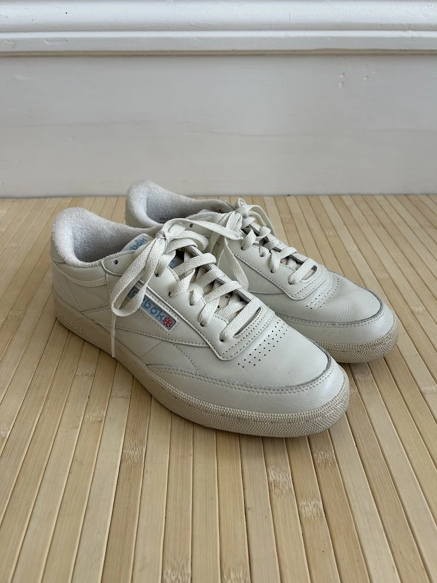 Reebok Cream Leather Trainers Size 7.5