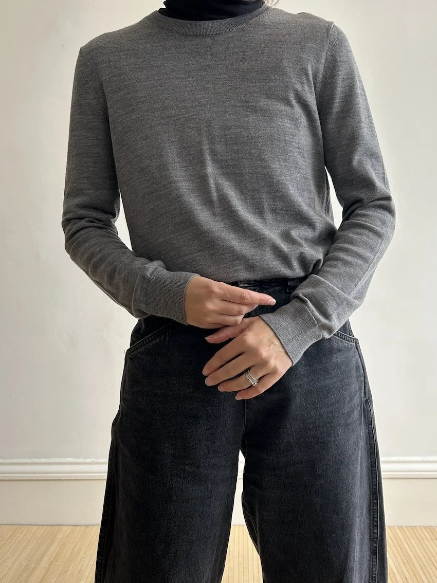 Arket Grey 100% Merino Wool Jumper Size S