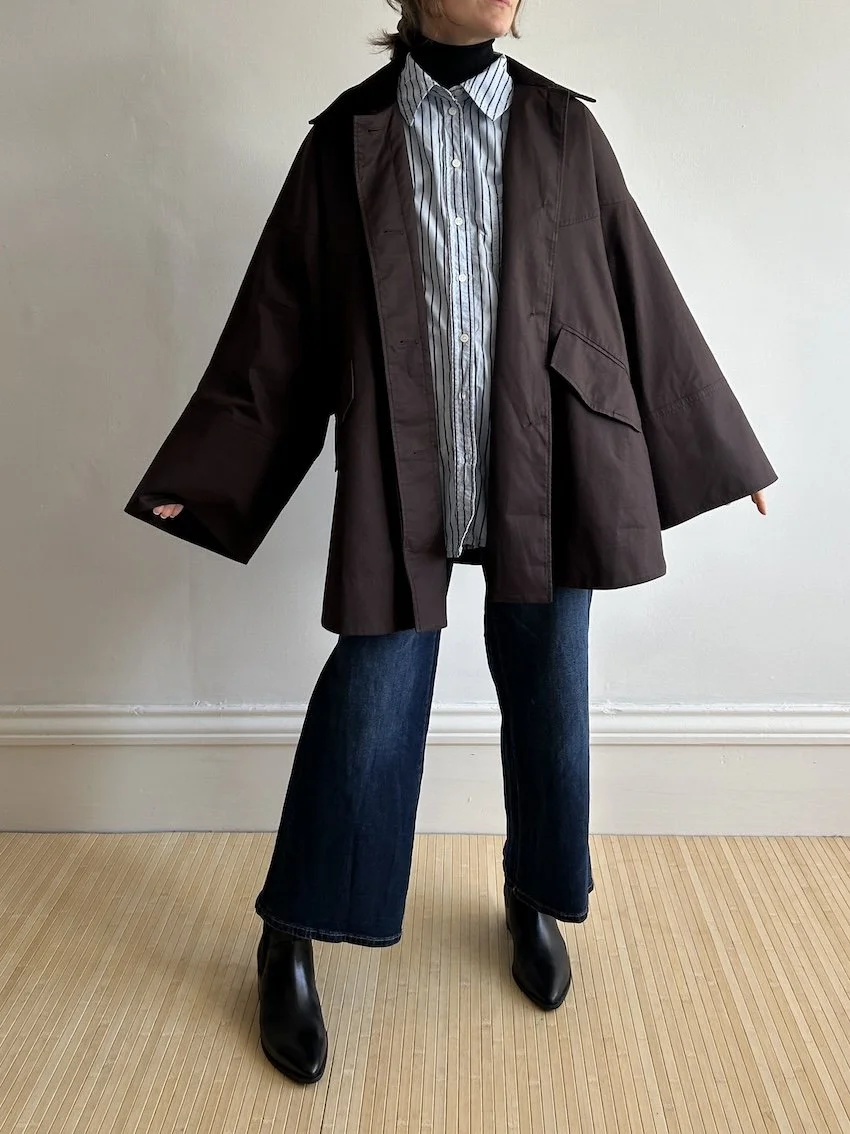 & Other Stories Brown A-Line Mac Size L