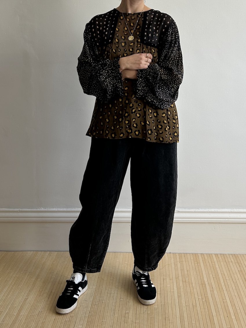 Tu Charcoal Balloon Leg Jeans Size 14 Petite