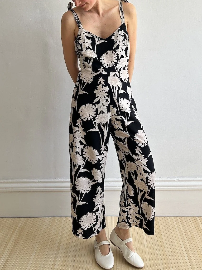 Topshop Monochrome Floral Jumpsuit Size 10
