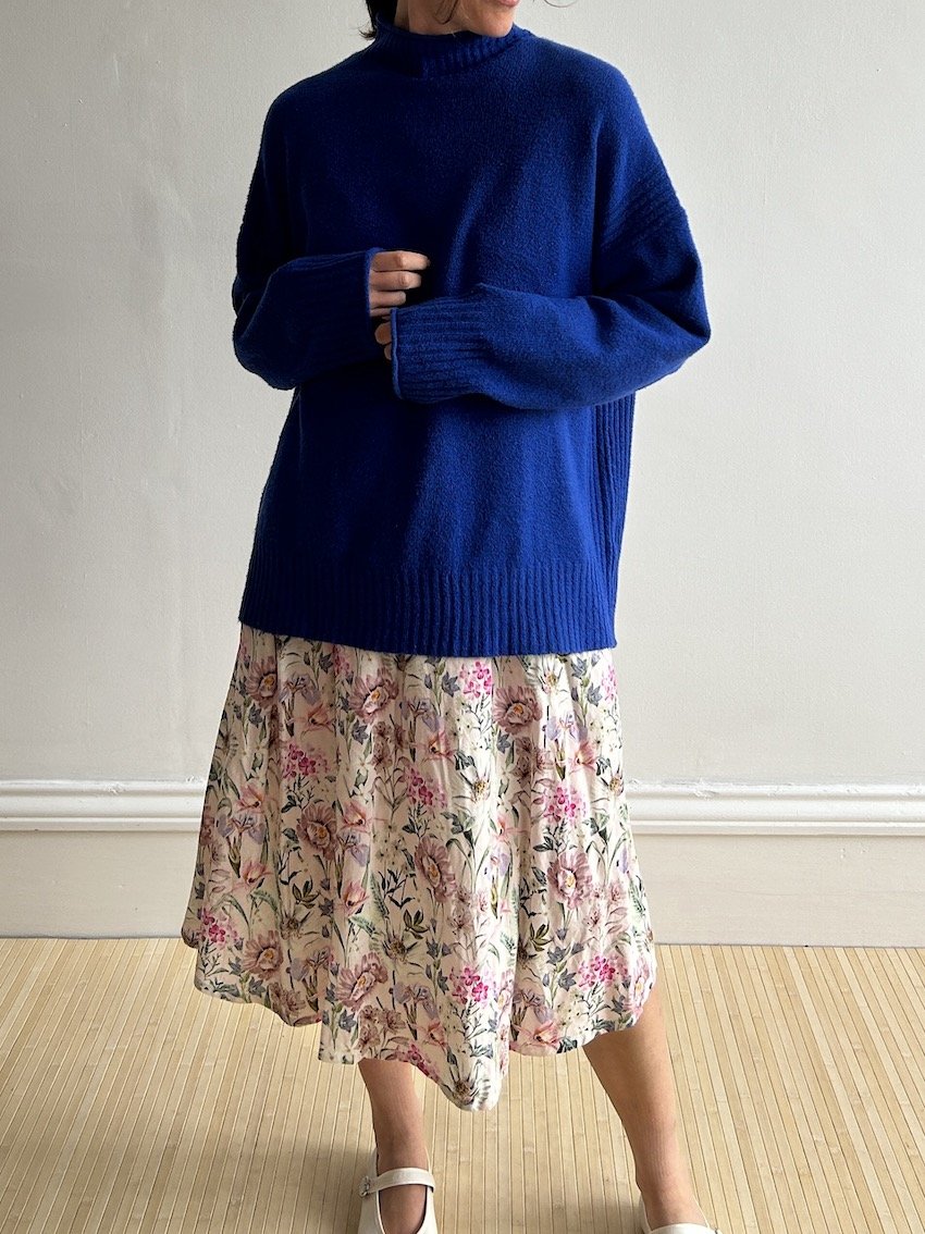 Nobody's Child Cobalt Blue Oversized Knit Jumper Size S