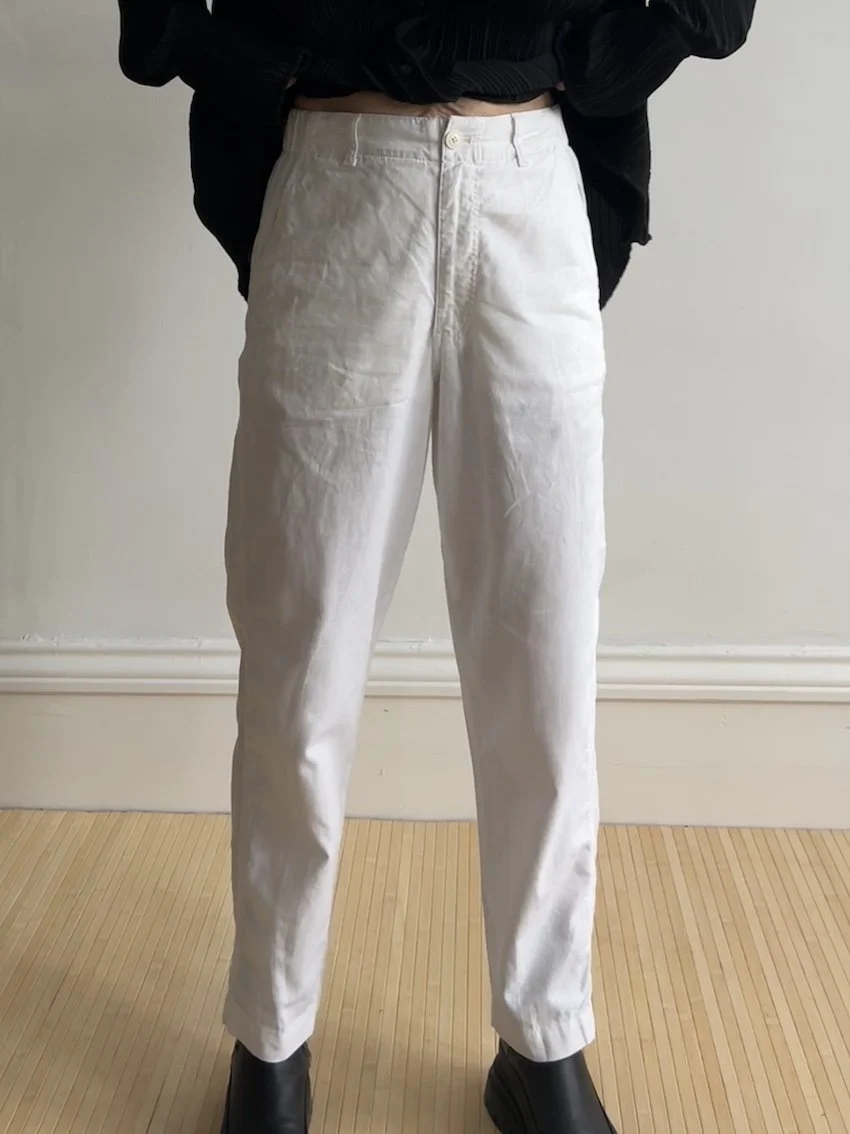 Uniqlo White Linen Mix Trousers Size S