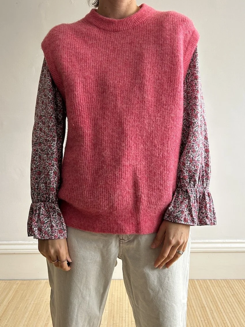 Samsoe Samsoe Pink Sleeveless Knit Jumper Size M