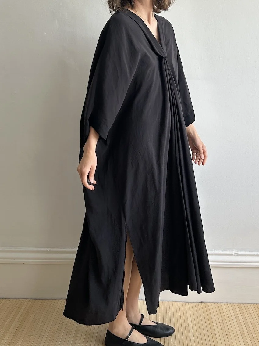 Cos Black Kaftan Maxi Dress Size S