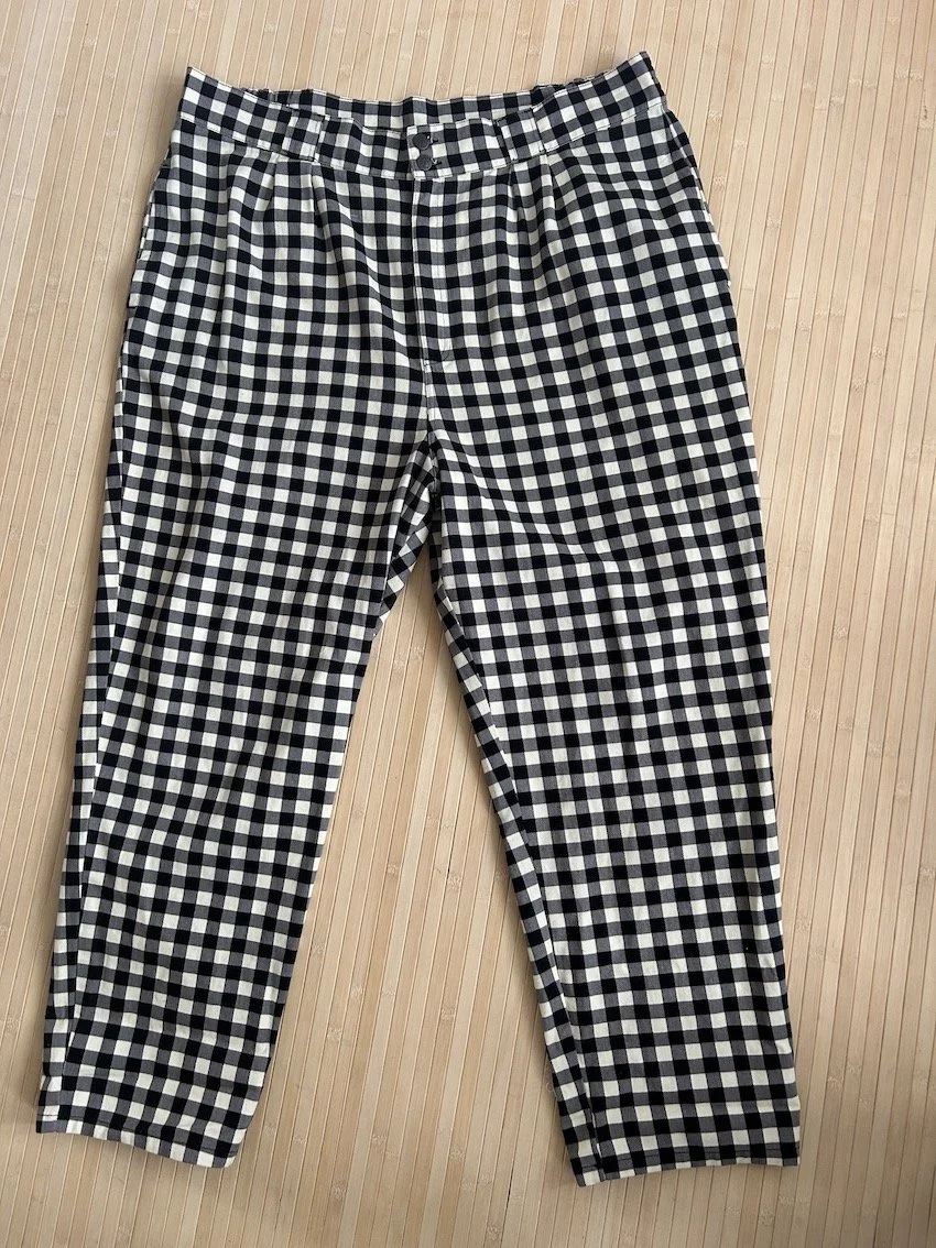 Lucy And Yak Plaid Tapered Trousers Size W44R (UK 24)