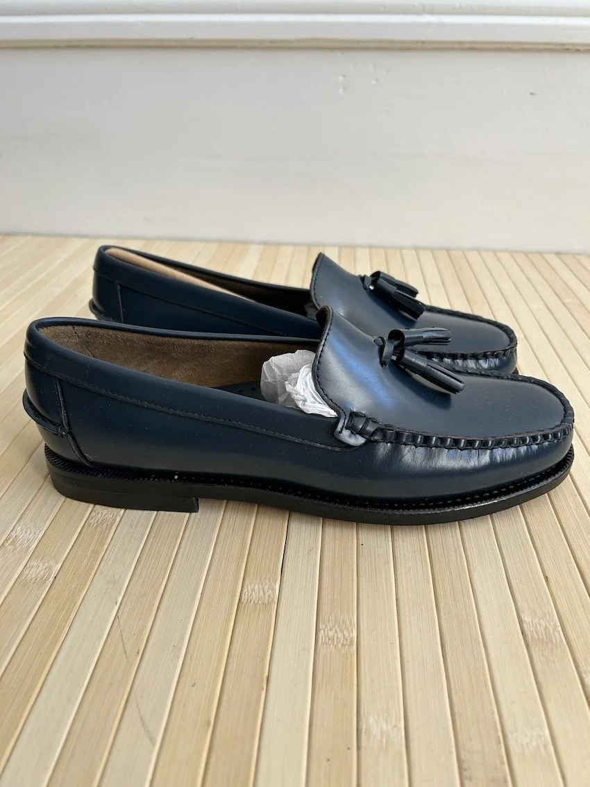 Sebago Classic Blue Leather Loafers Size 7.5