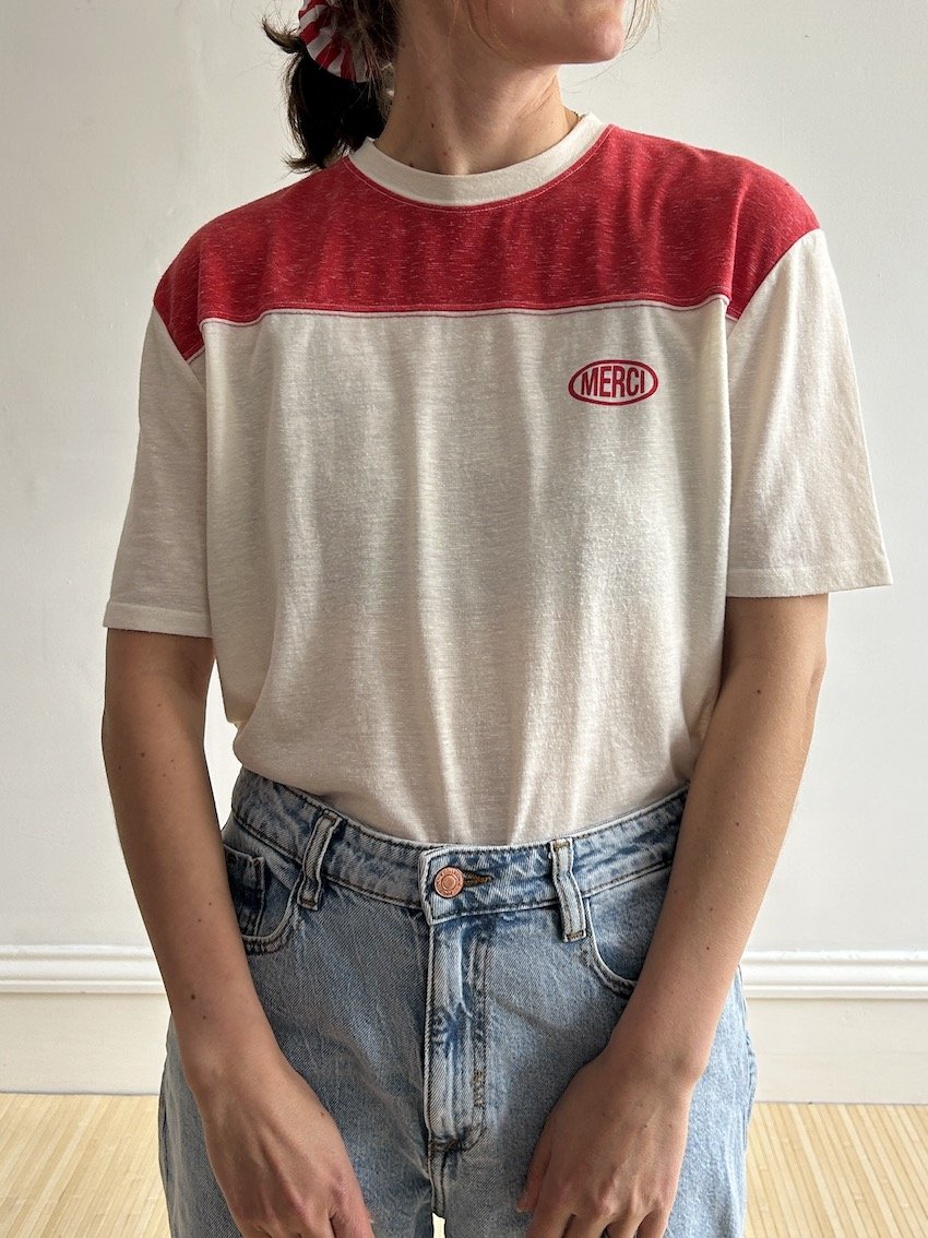 UO Red Merci T-Shirt Size S Oversized