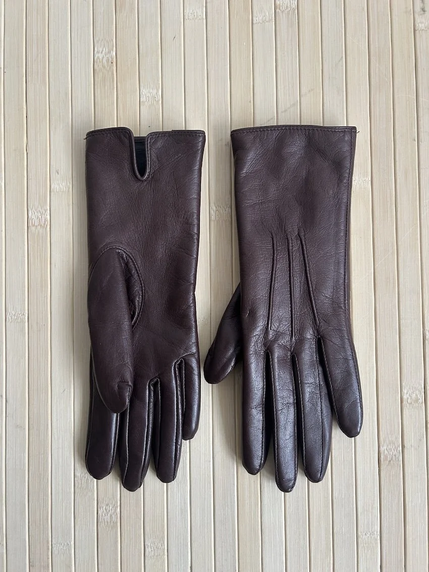 Mute Muse Brown Leather Gloves Size S