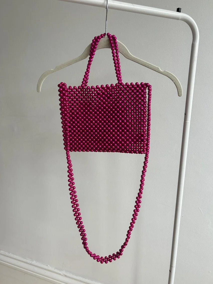 Miss Selfridge Fuchsia Pink Beaded Bag