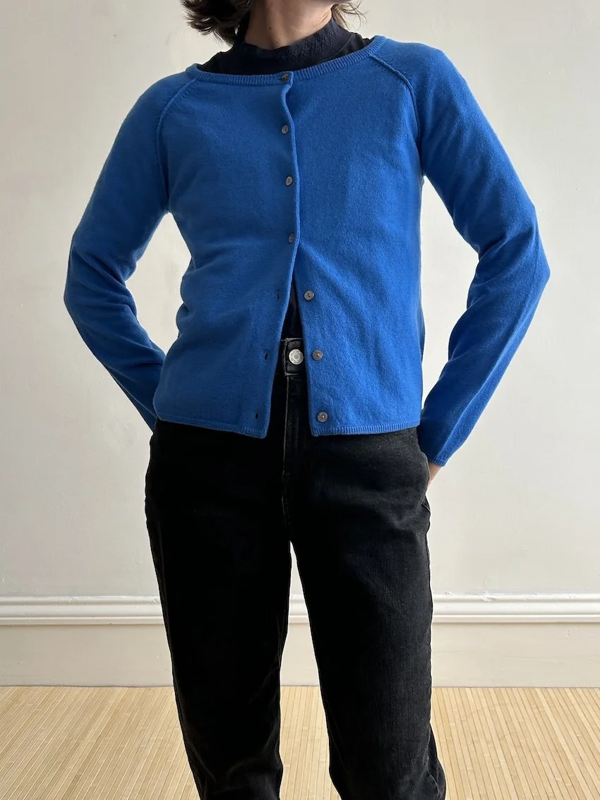 Rosemund Copenhagen Blue Cashmere Wool Cardigan Size S