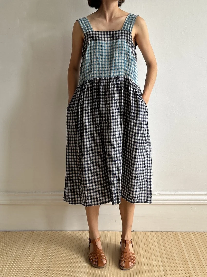Sideline Blue Gingham Dress Size S