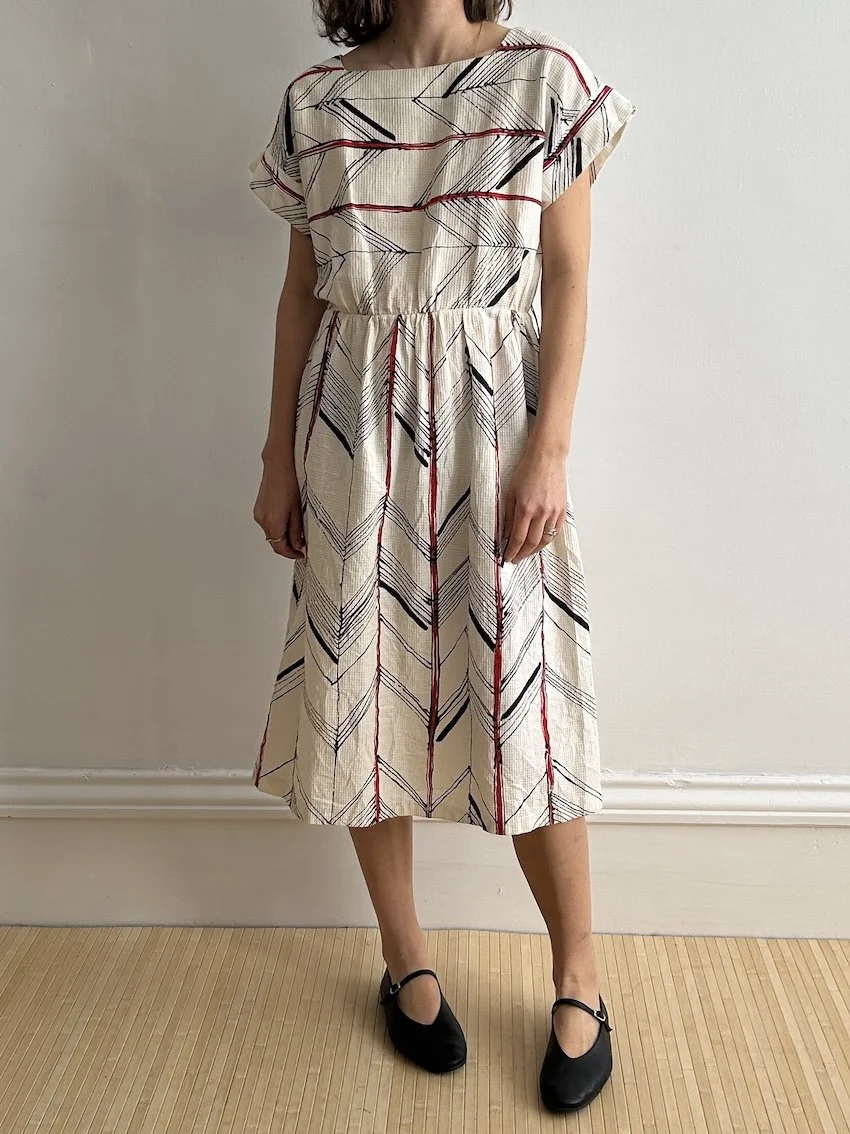 Vintage Muslin Cotton Print Dress Size M