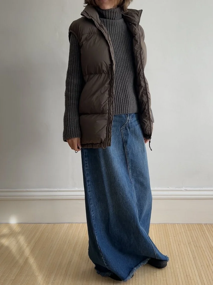 & Other Stories Brown Puffer Gilet Size 10