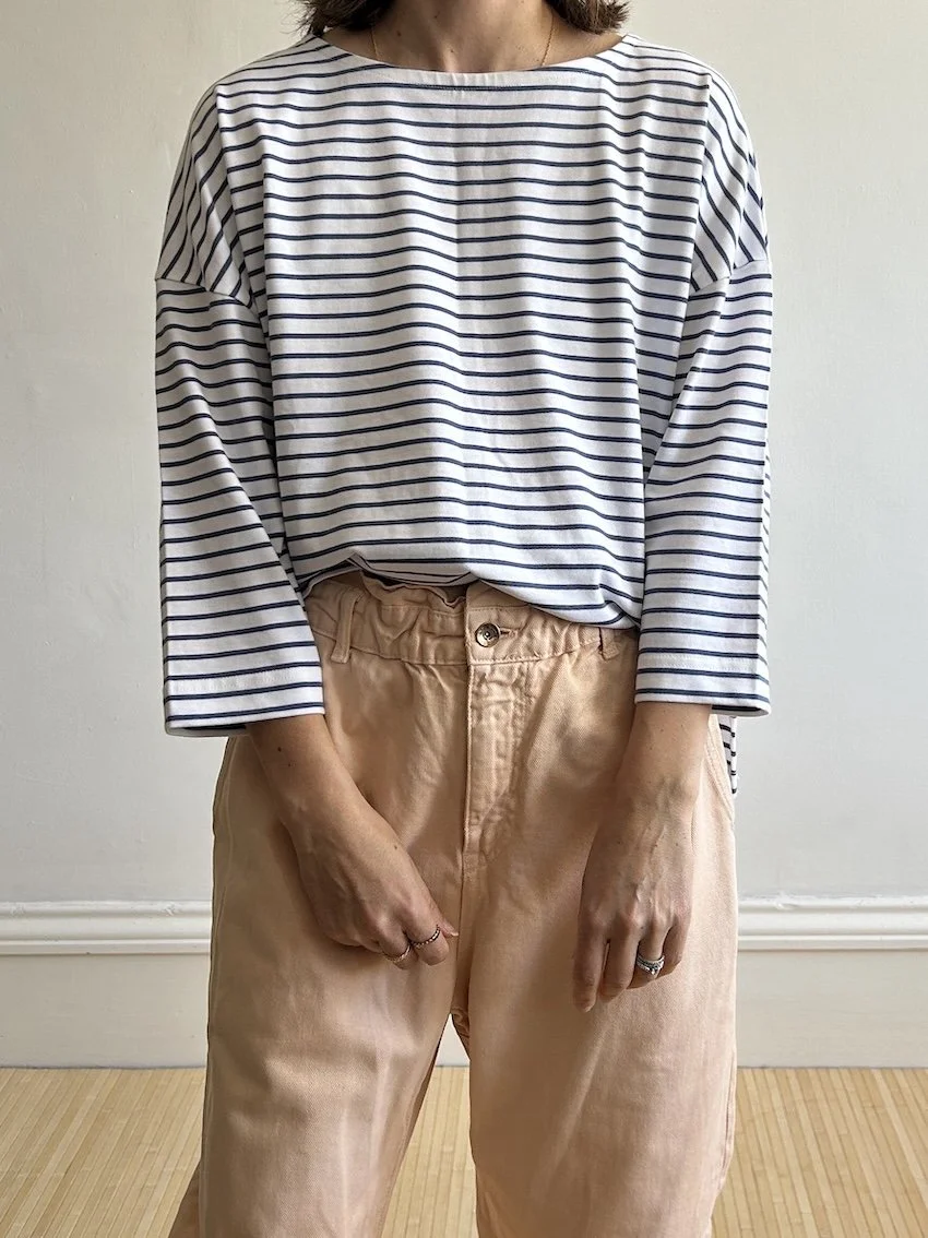 Rapanui Blue And White Stripe T-Shirt Size 10