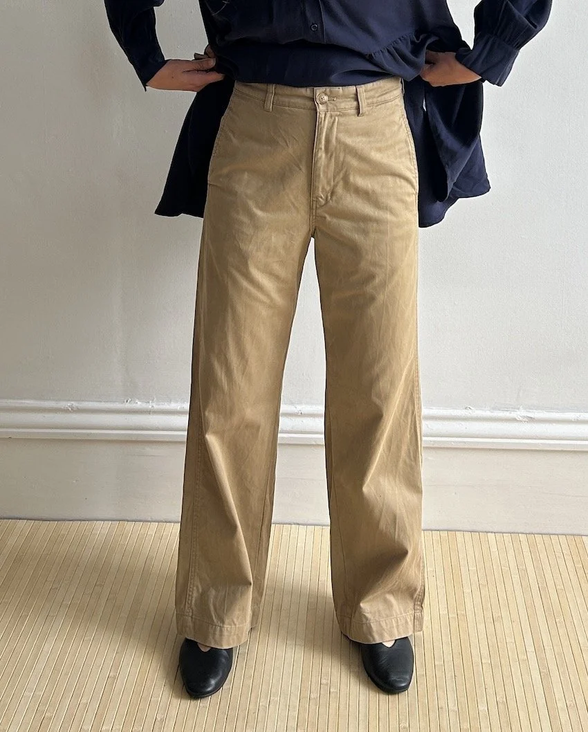 Uniqlo Beige Cotton Straight Trousers W25