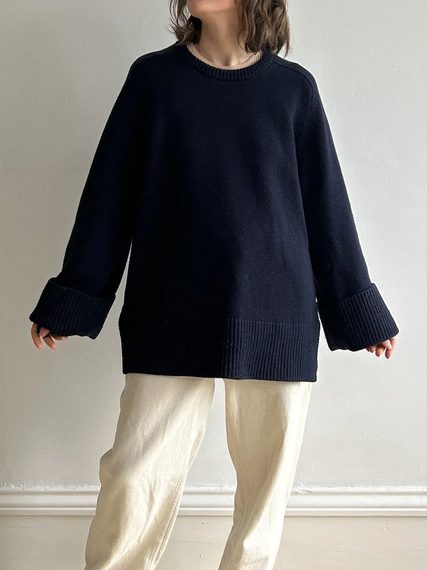 Me + Em Navy Wool/Cashmere Jumper Size L