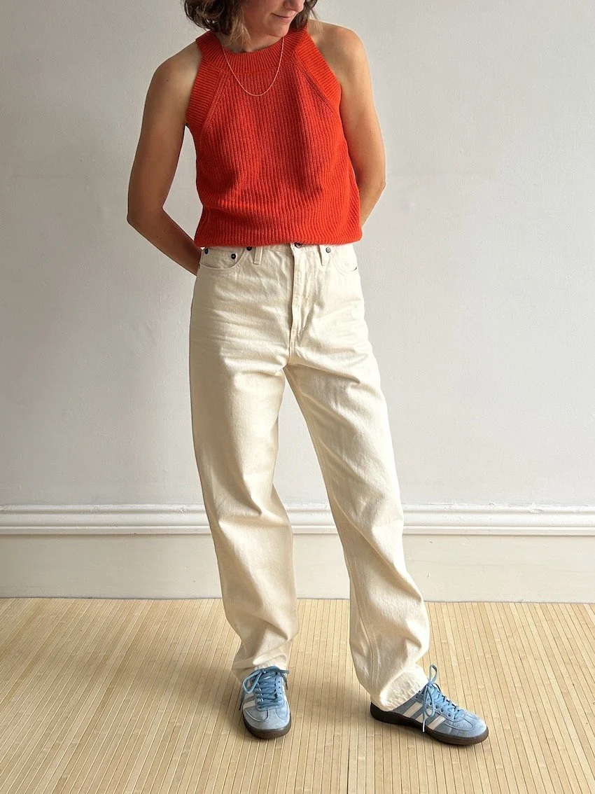 Hiut Denim Cream Taped Betty Jeans Size W27 L32