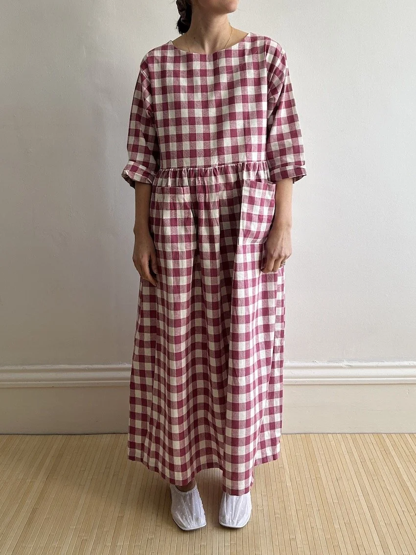The People Shop Pink Gingham Midi Dress One Size