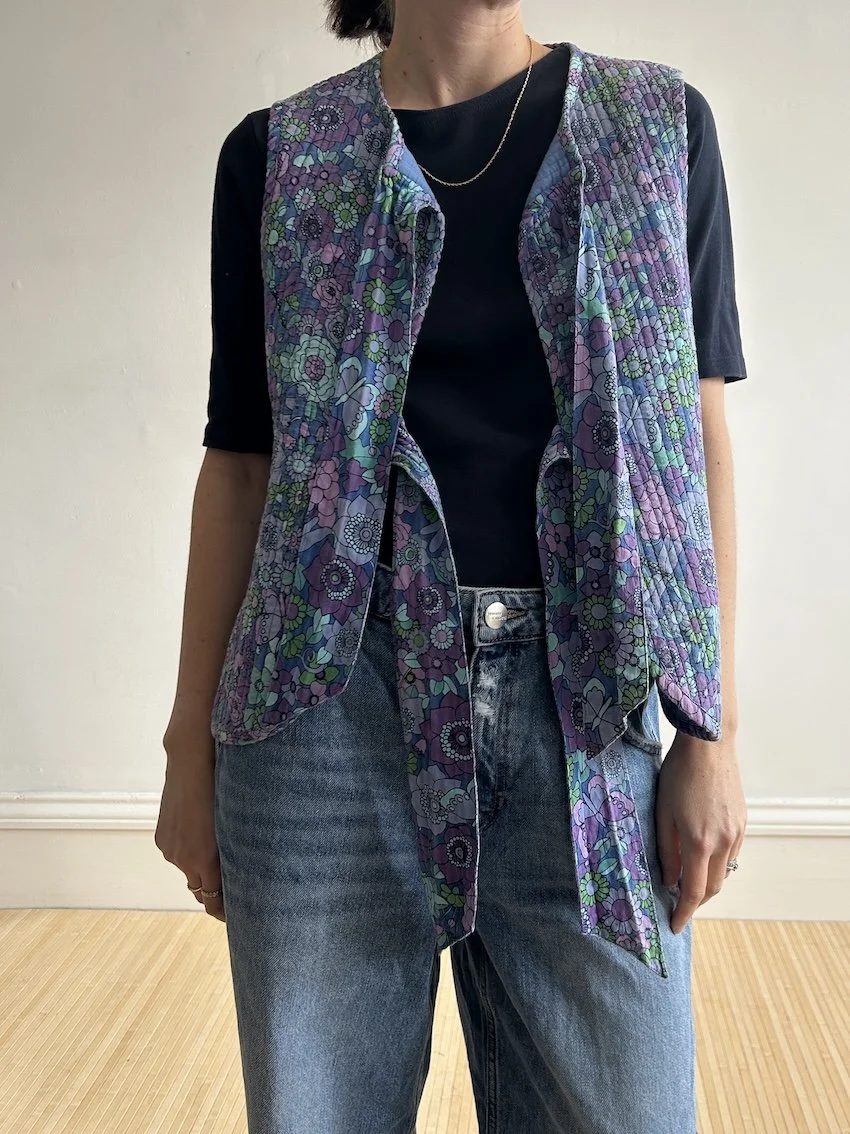Damson Madder Floral Quilted Gilet Size 10