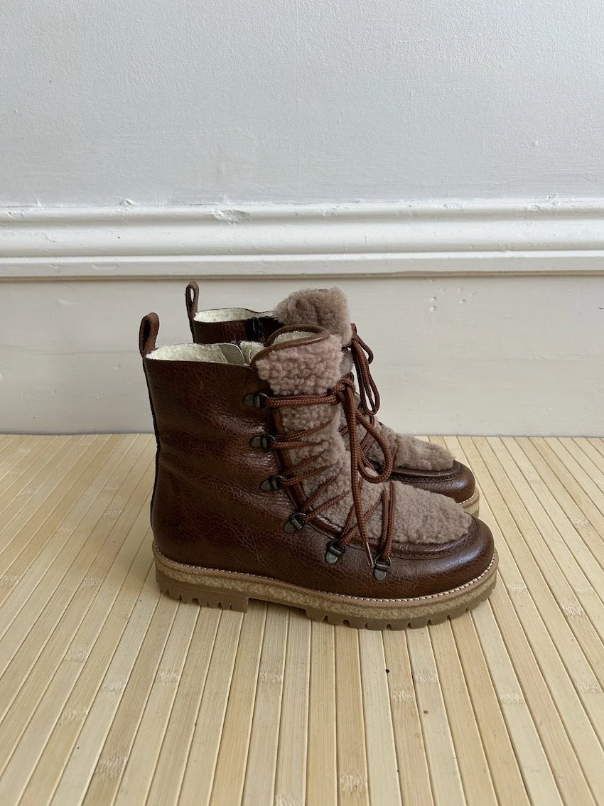 Angulus Leather Faux Fur Chunky Boots Size 5