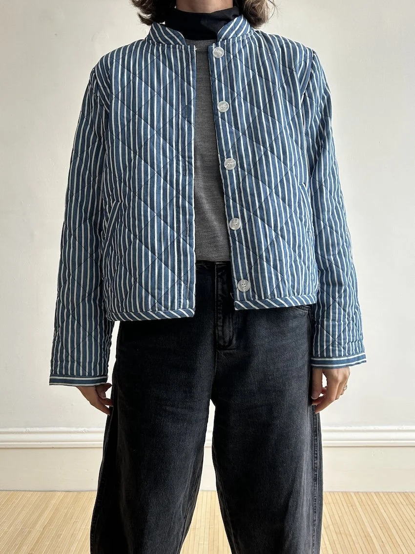 Lollys Laundry Boxy Stripe Cotton Jacket Size M