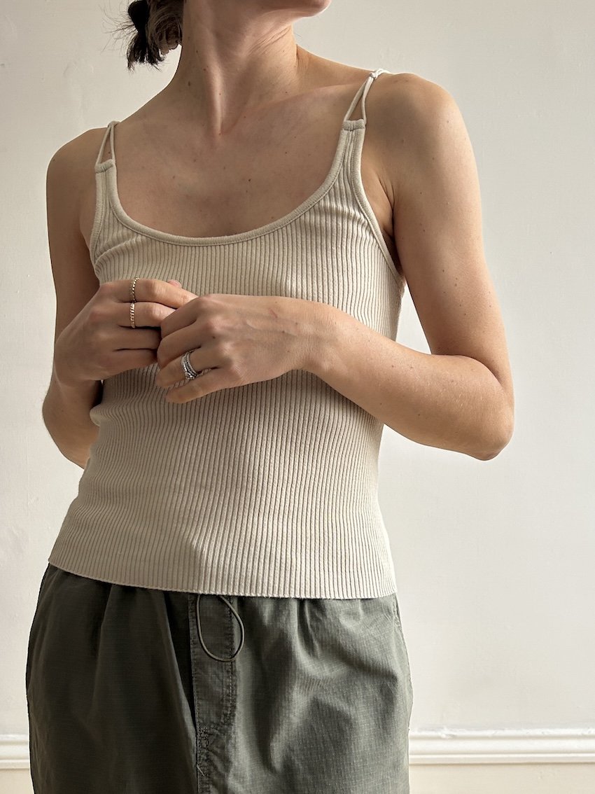 Mango Ripped Strap Top Size S