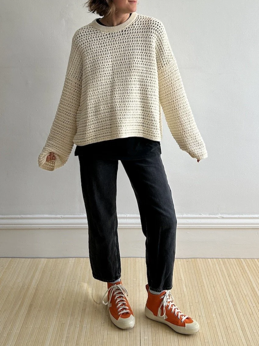 Me + Em Wide Knit Cream Jumper Size M