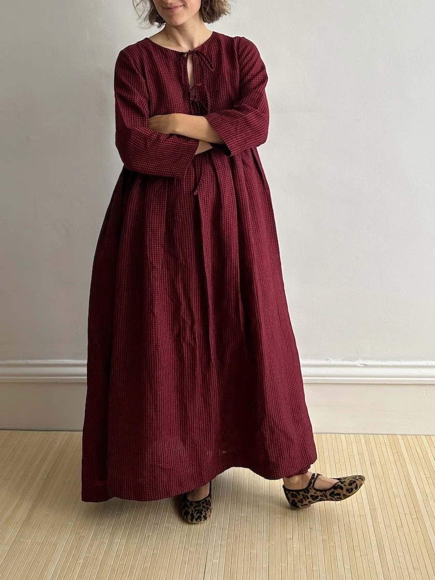 Beyond Nine Willow Gingham Linen Dress Size M