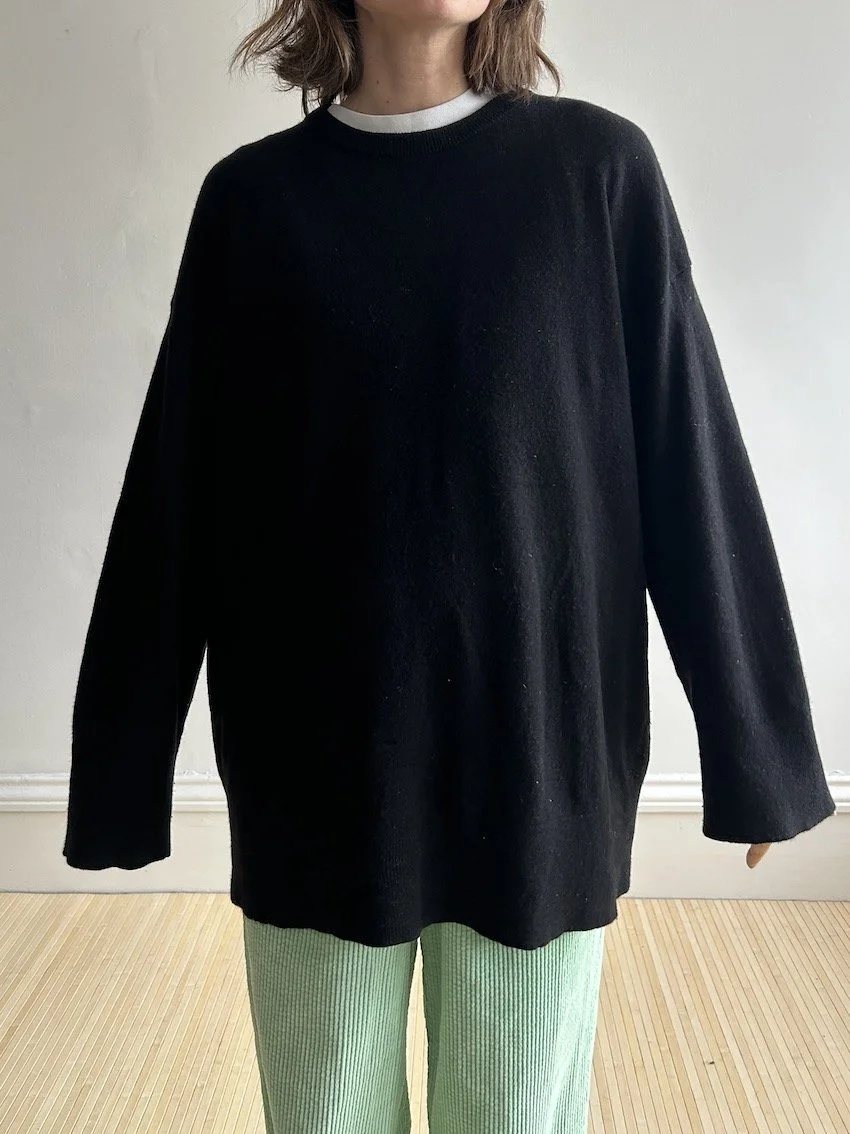 H&M Black Cashmere Long Jumper Size M