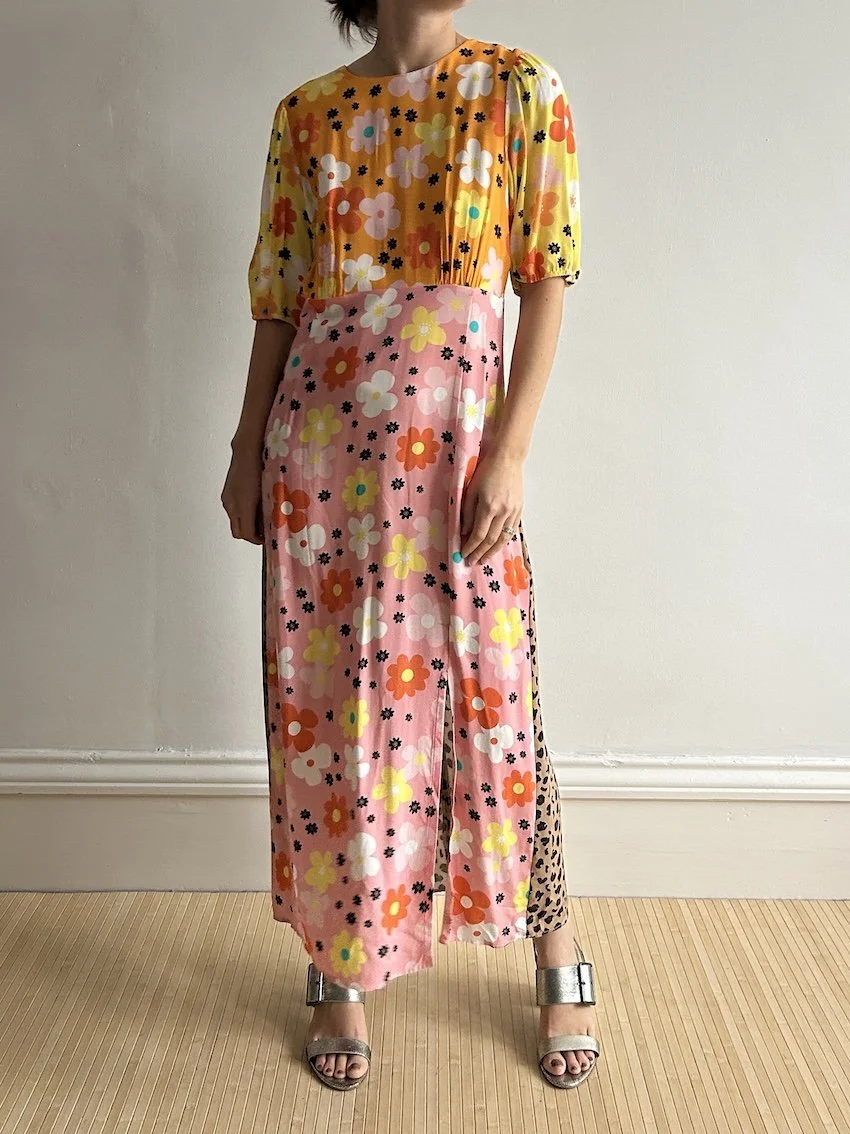 Never Fully Dressed Contrast Print Maxi Dress Size 12